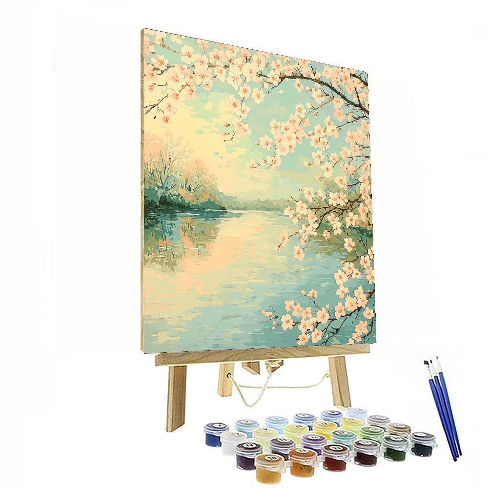 Hiroshige Inspired Serenity In Blossom  Paint By Numbers Kits