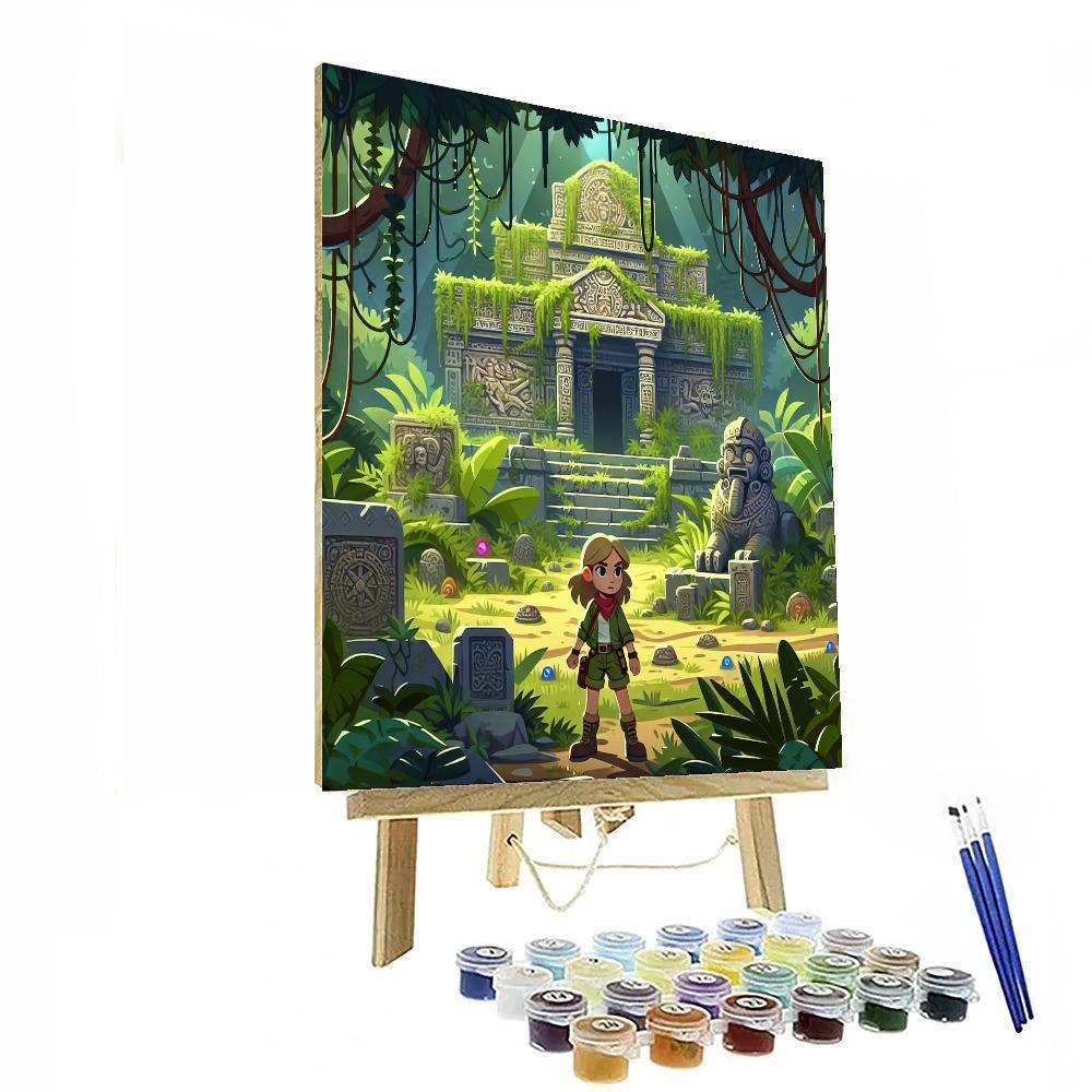 Secret Jungle Temple Painting Number Kit