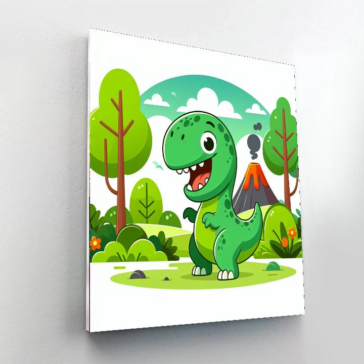 Playful T-rex Painting By Numbers Kit
