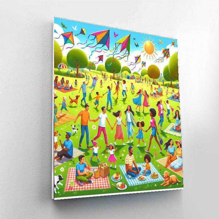 Joyful Day At The Park Number Painting