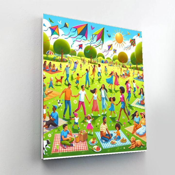 Joyful Day At The Park Number Painting