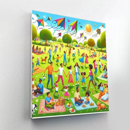 Joyful Day At The Park Number Painting