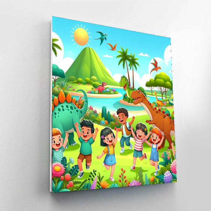 Adventures On Dinosaur Island Paint By Numbers