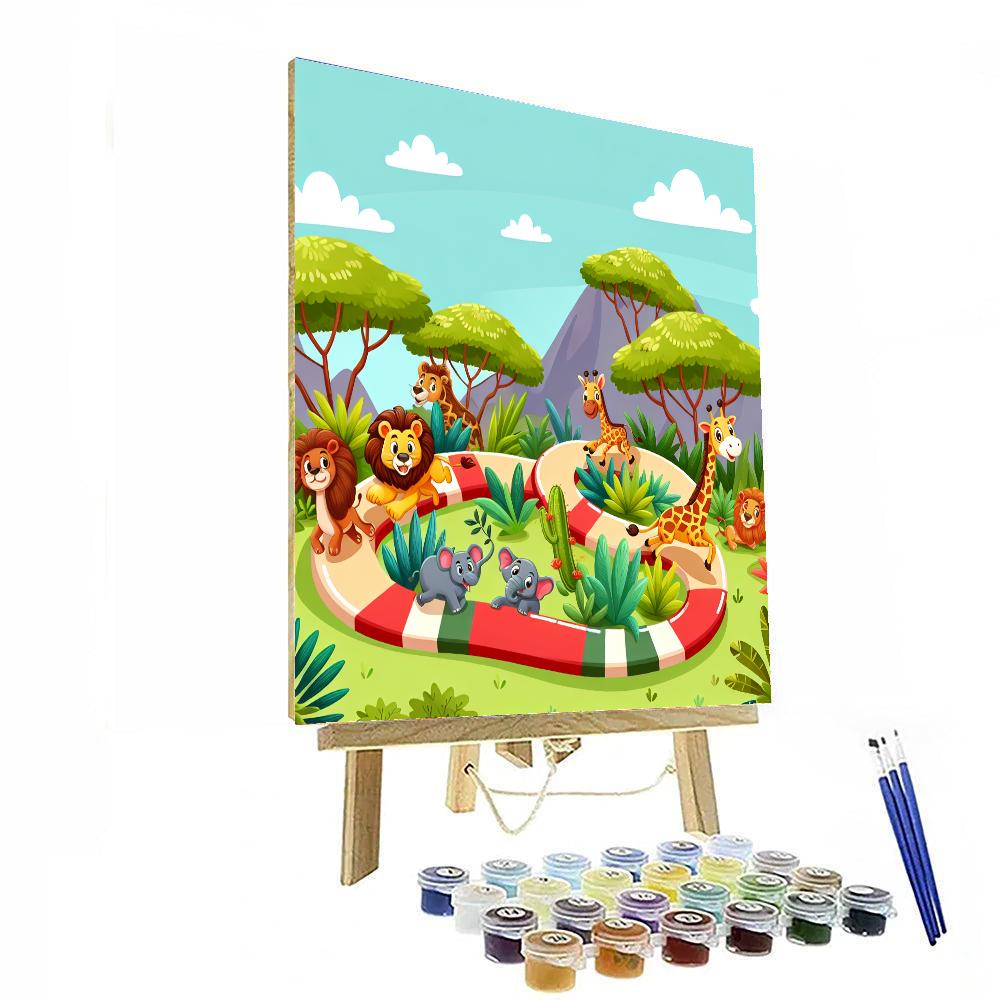 Animal Safari Puzzle Numbered Painting Kits