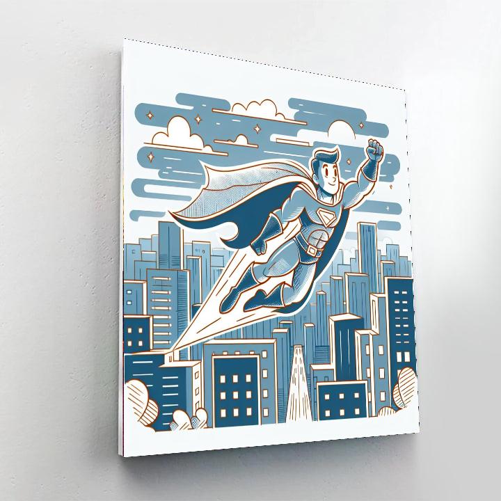 Superhero Adventure World Painting Number Kit