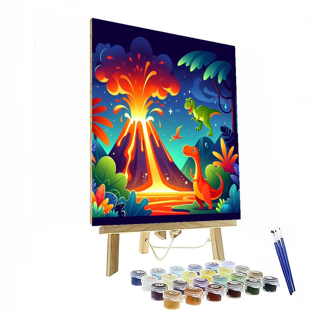 Volcano Adventure Paint By Numbers Art