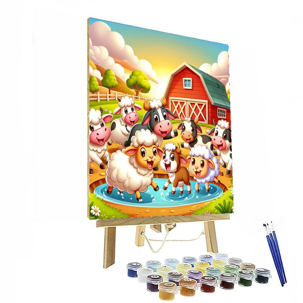 Fluffy Friends At The Farm Paint By Numbers Art