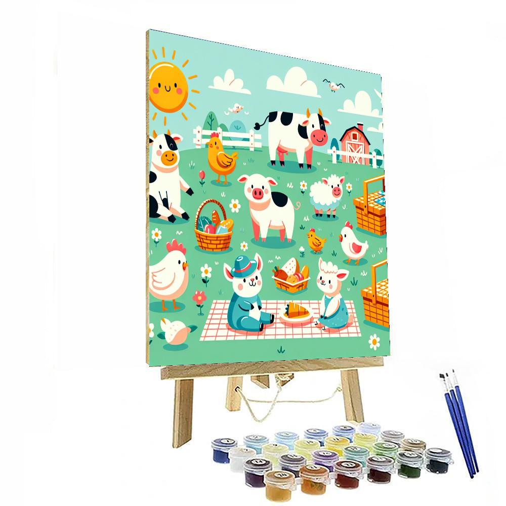 Sunny Farmyard Picnic Numbered Painting Kits