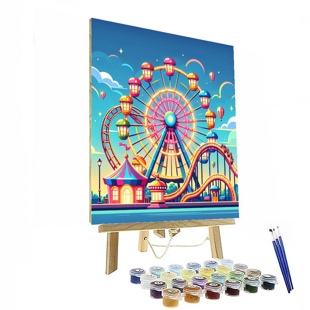 Day At The Amusement Park Number Painting