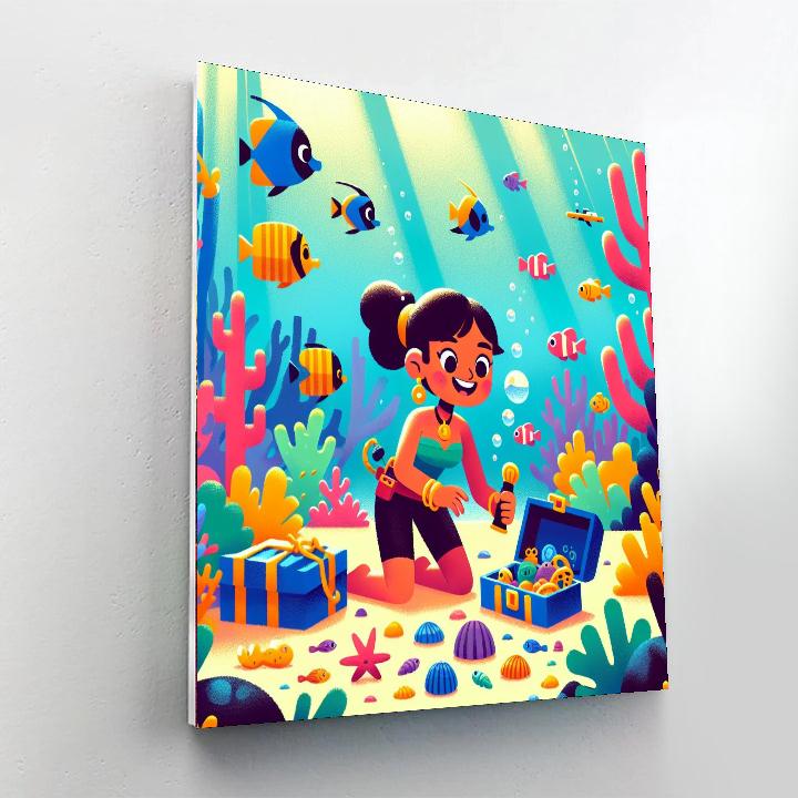 Caribbean Treasure Dive Number Painting