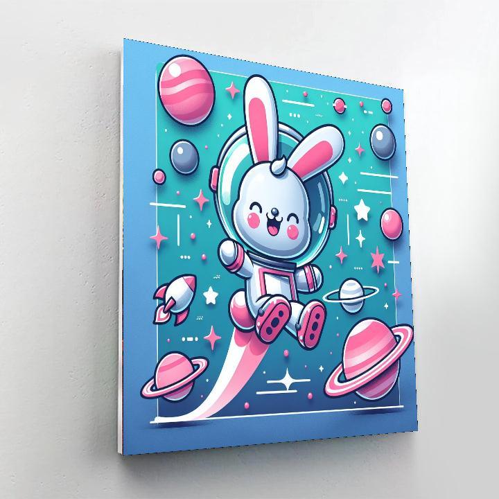 Bouncy Space Bunny DIY Paint By Numbers