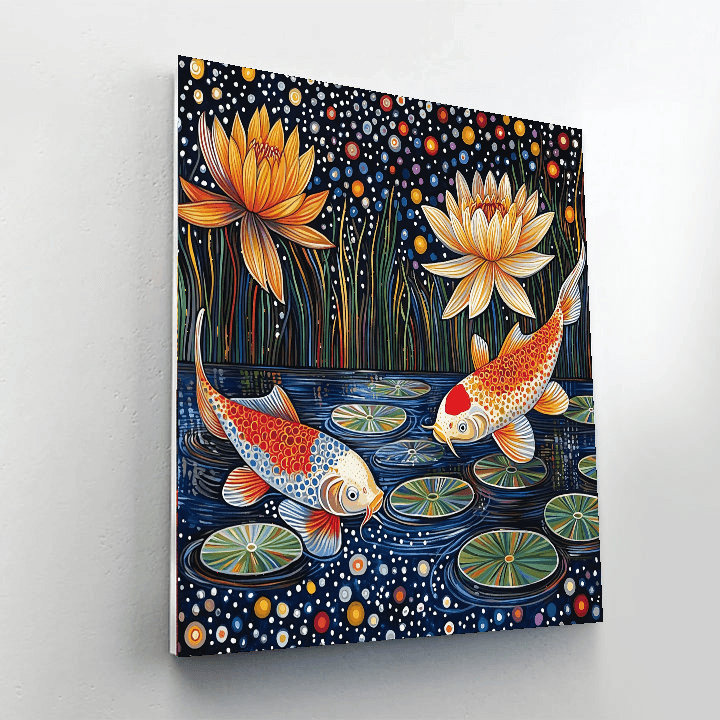 Yayoi Kusama Inspired Playful Koi Pond  DIY Paint By Numbers