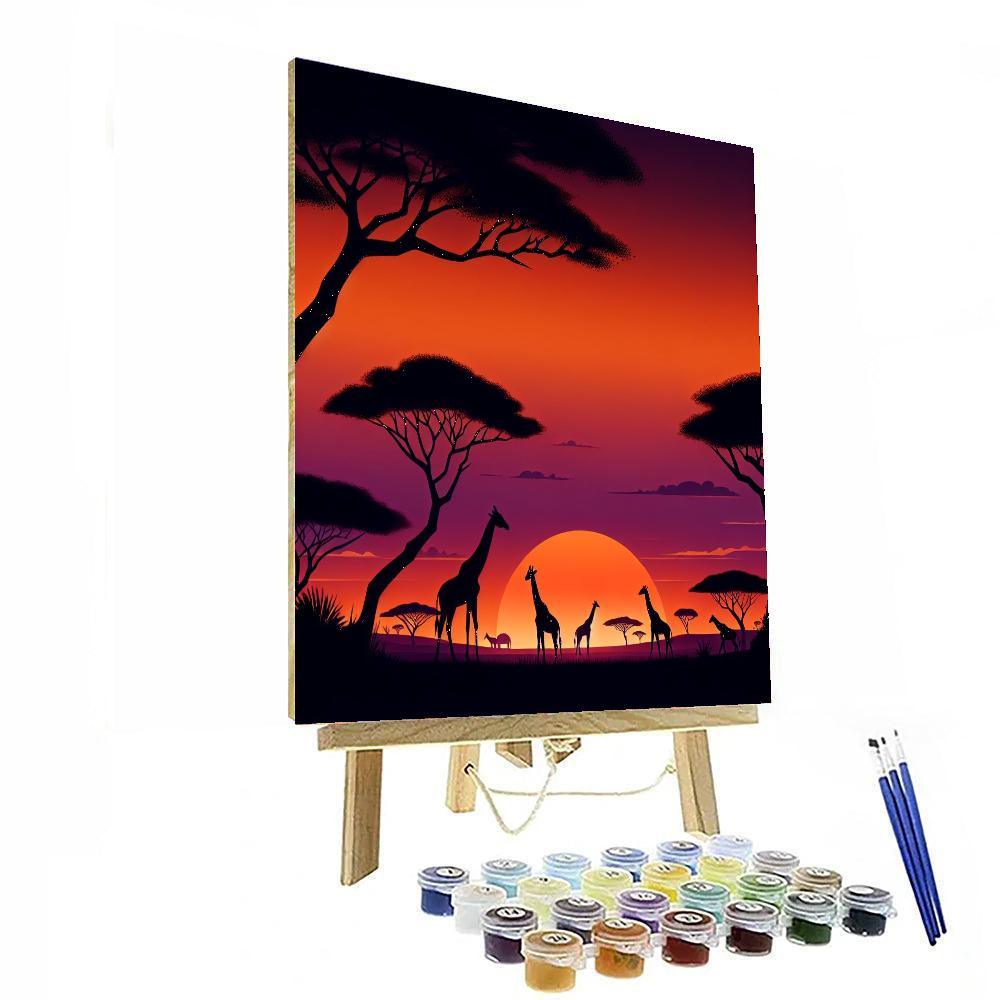 Silent Safari Dusk Painting By Numbers Kit