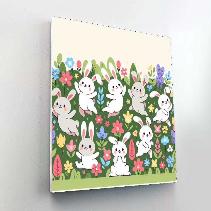 Springtime Bunny Hop DIY Paint By Numbers