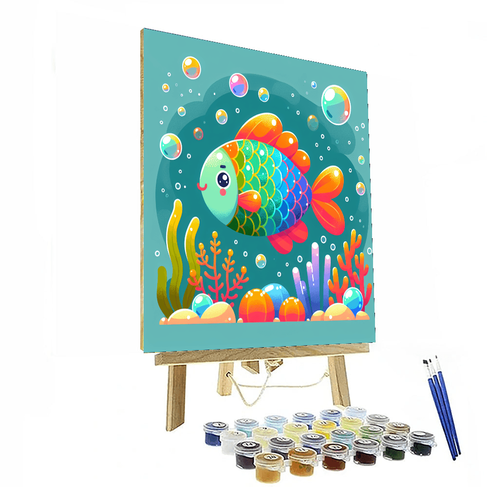 Fun Rainbow Fish Painting Number Kit
