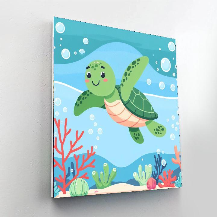 Fun Sea Turtle DIY Paint By Numbers