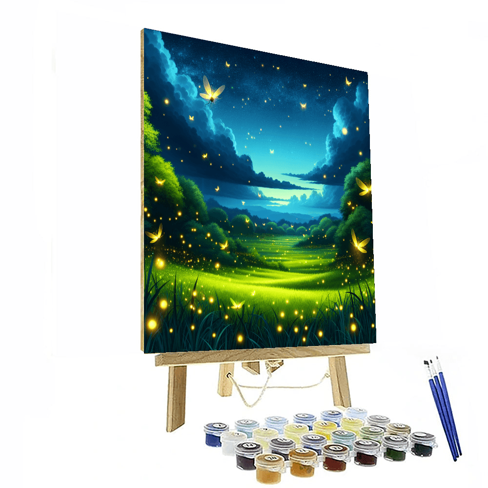 Dancing Fireflies In The Meadow Number Painting