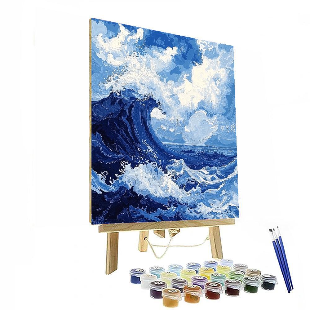 Katsushika Hokusai Inspired Ethereal Seascape  Paint By Number