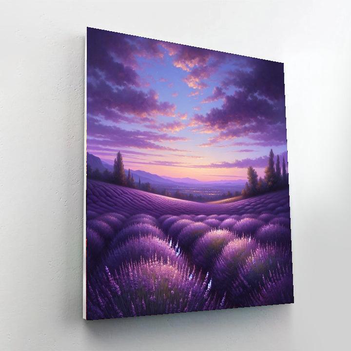 Peaceful Lavender Fields At Dusk Numbered Painting Kits