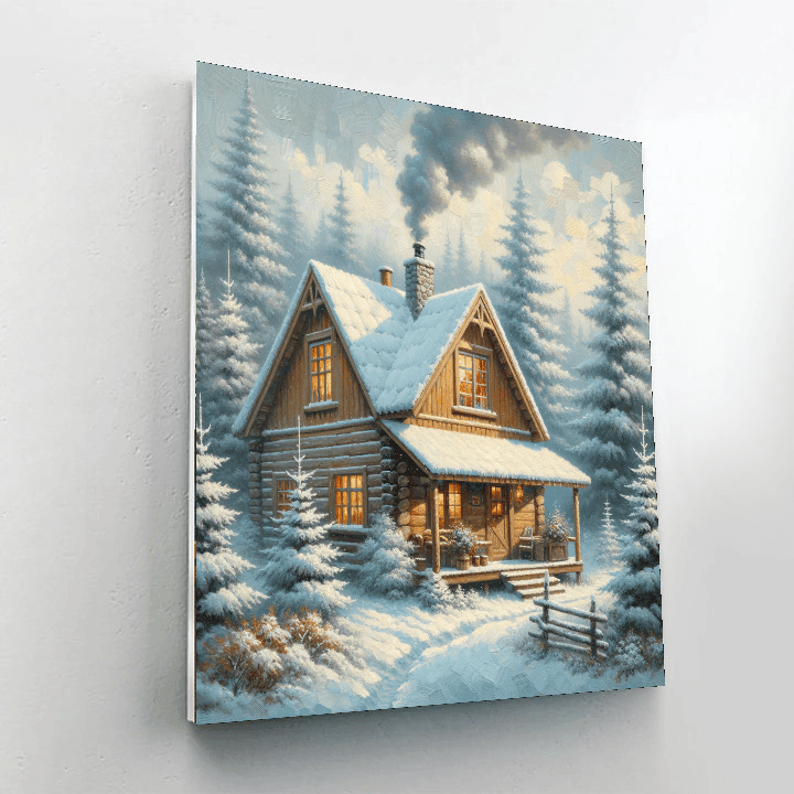 Nostalgic Winter Cabin Numbered Painting Kits