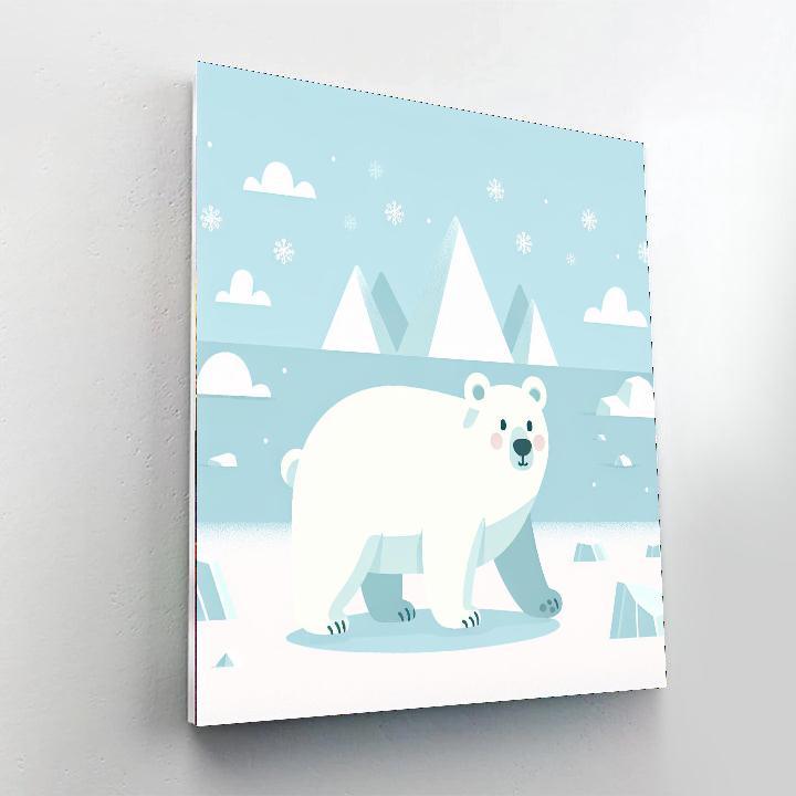 Friendly Polar Bear Trek Numbered Painting Kits