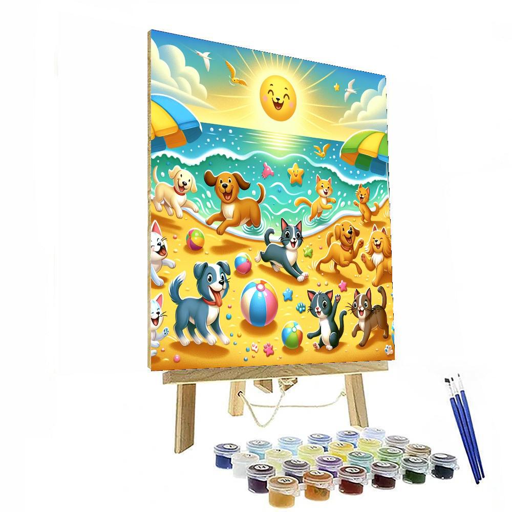 Cuddly Creatures At The Beach Paint By Numbers