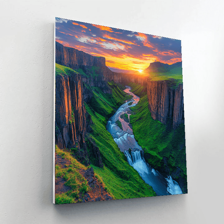 Fjaðrárgljúfur Canyon - Iceland DIY Paint By Numbers