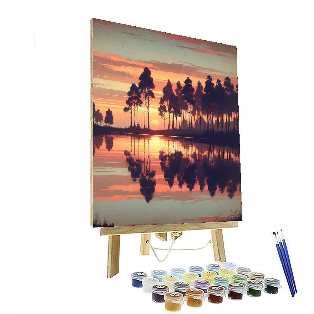 Silhouette Sunset Over Water - DIY Painting By Numbers Kit – Artistry Rack