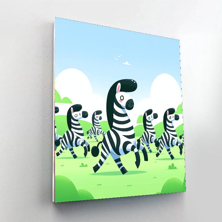 Zany Zebra Parade Numbered Painting Kits