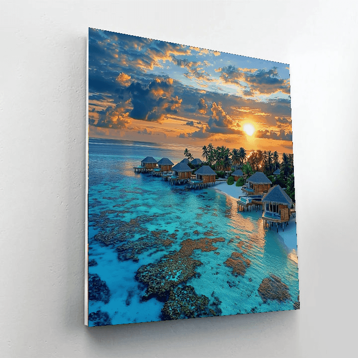 Maldives Beaches DIY Paint By Numbers