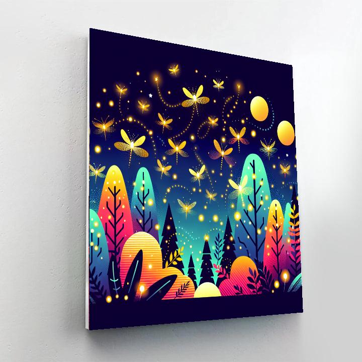 Firefly Festival In The Enchanted Forest Number Painting