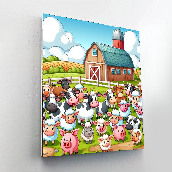 Playful Farmyard Adventure Painting Number Kit