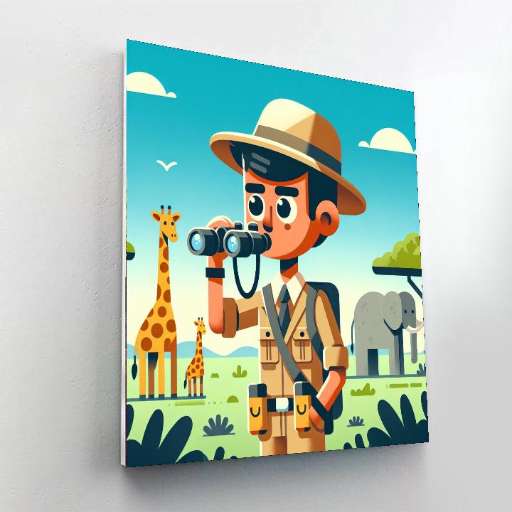 Brave Explorer On Safari Paint By Number