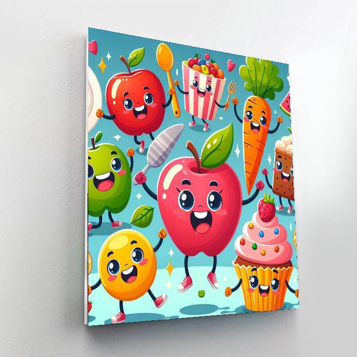 Funky Food Faces Painting By Numbers Kit
