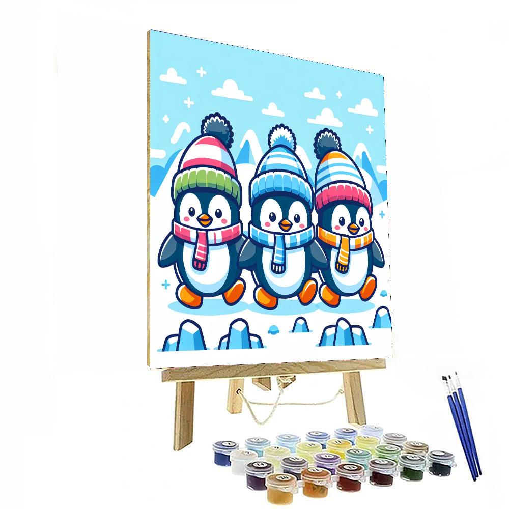 Lively Penguin Parade Numbered Painting Kits