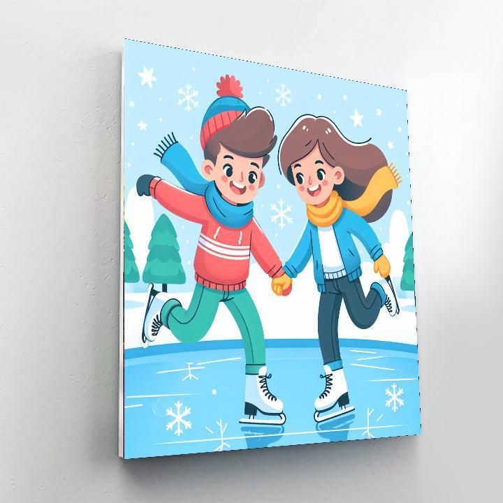 Ice Skating Wonderland Paint By Color