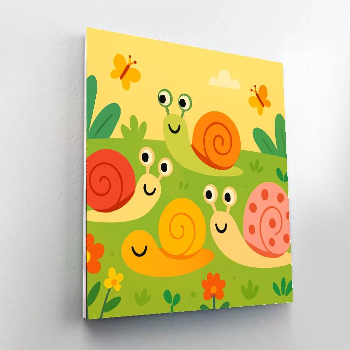 Delightful Snail Race DIY Paint By Numbers