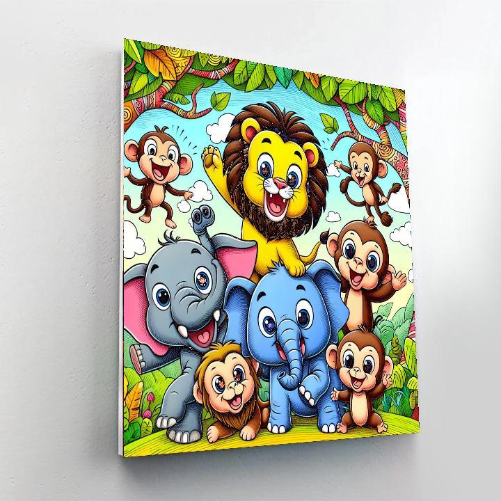 Colorful Jungle Jamboree DIY Paint By Numbers