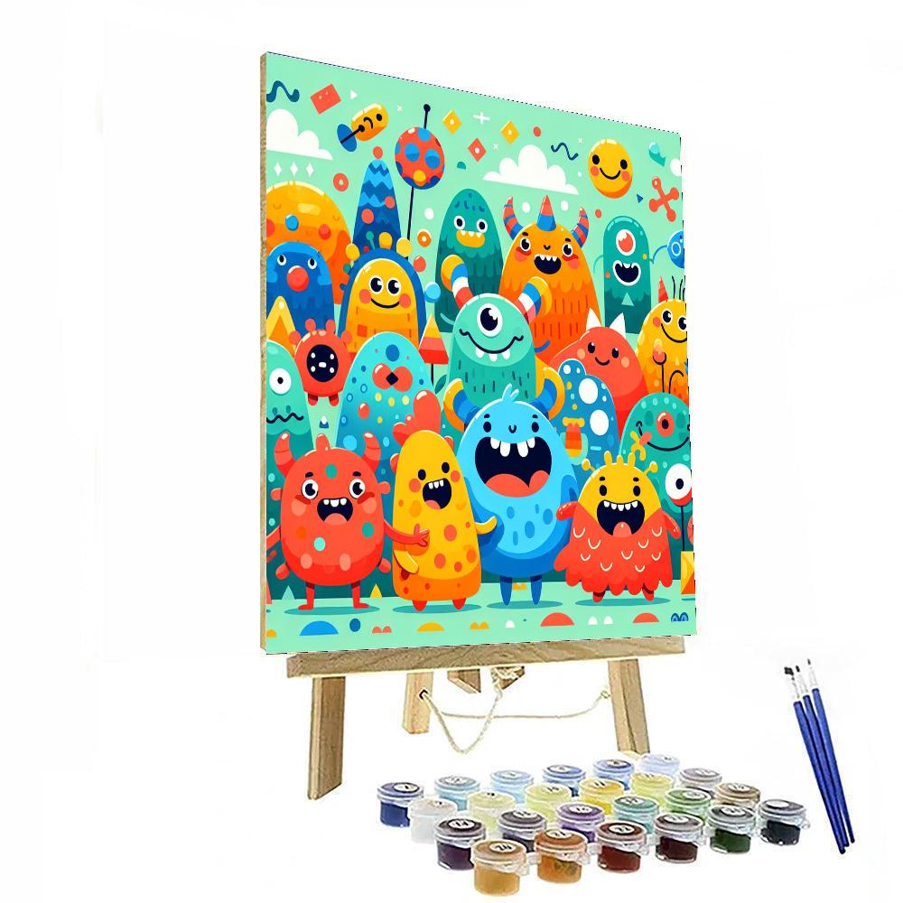 Playful Monsters At Play DIY Paint By Numbers