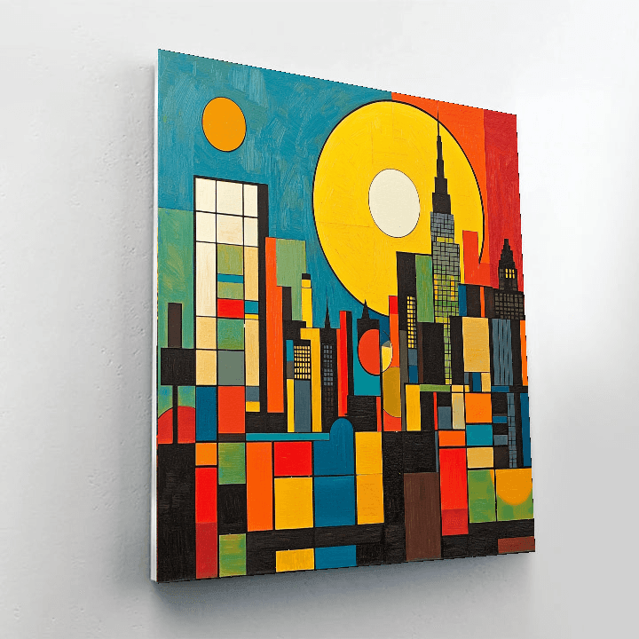 Piet Mondrian Inspired Urban Equilibrium  DIY Paint By Numbers