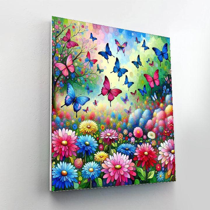 Vibrant Butterfly Paradise Paint By Numbers Art