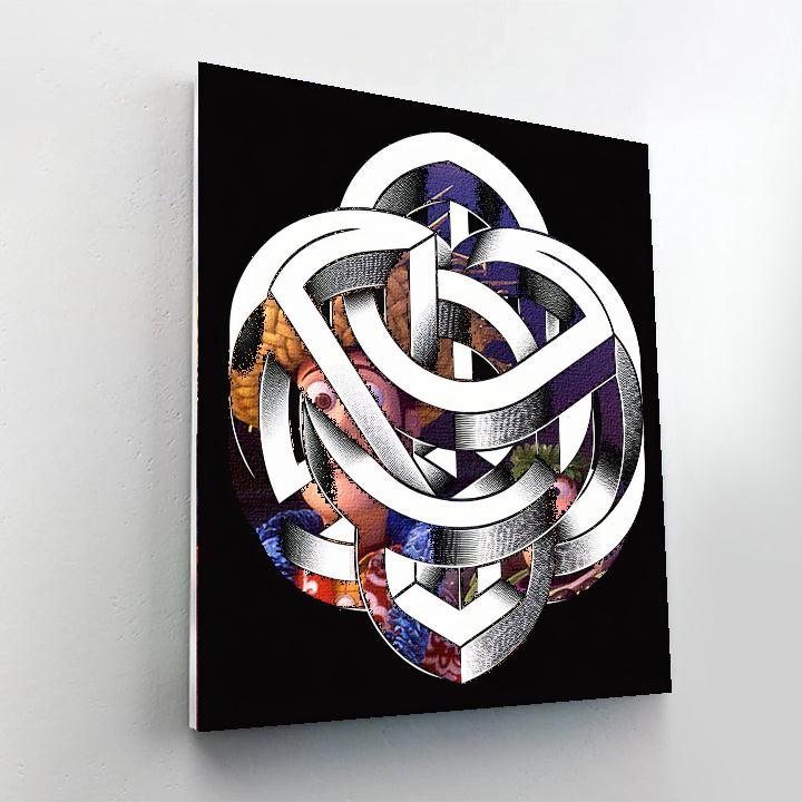 Geometric Optical Illusion Painting Number Kit