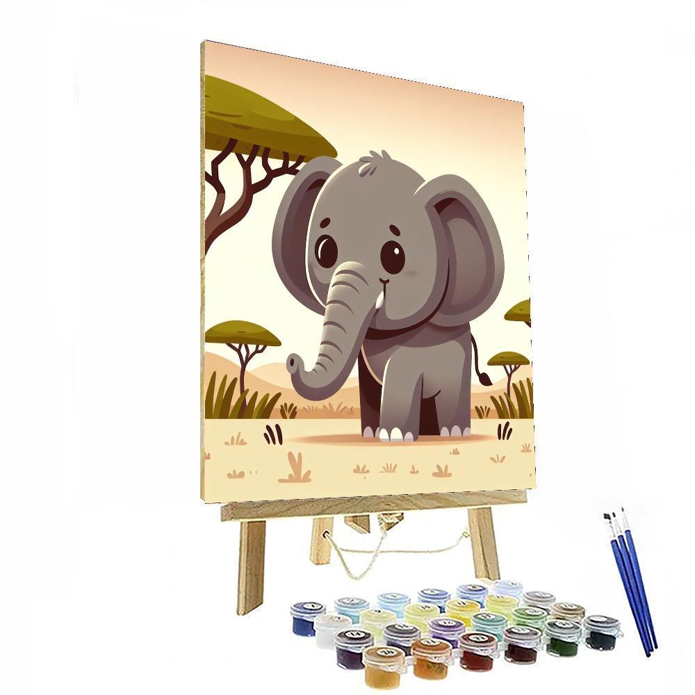 Cheery Elephant Safari Paint By Color