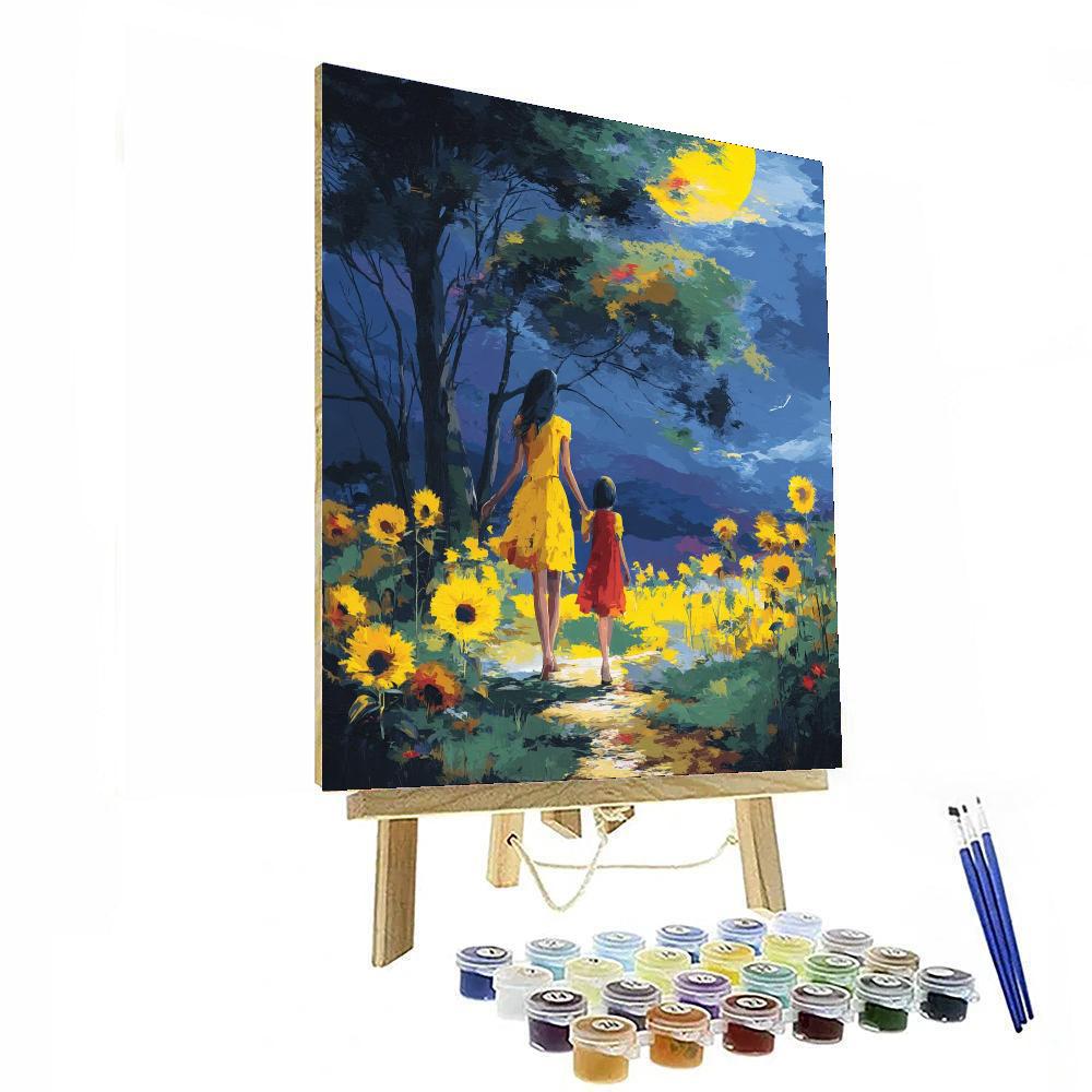 Strolling Through Sunflowers Paint By Color