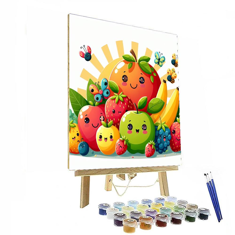 Colorful Fruit Fiesta Number Painting
