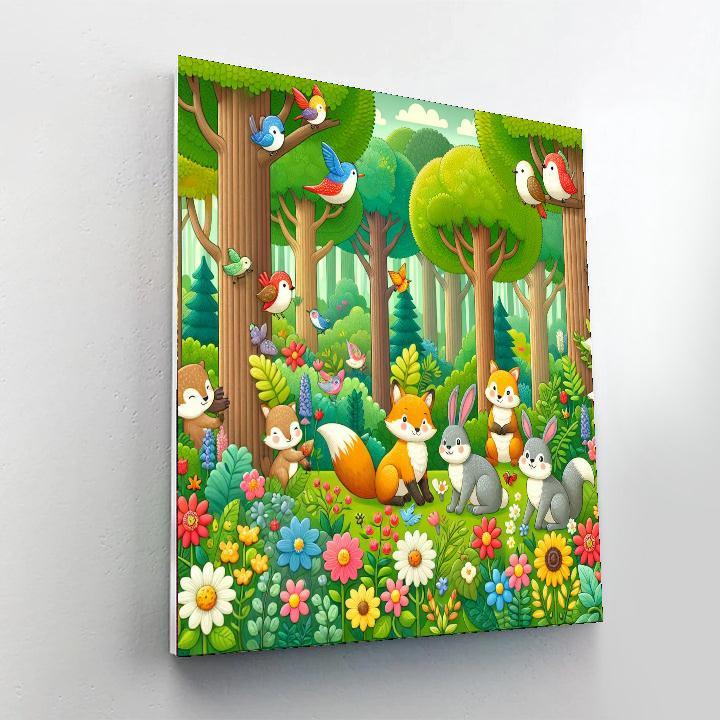 Whimsical Adventure In The Forest Painting Number Kit