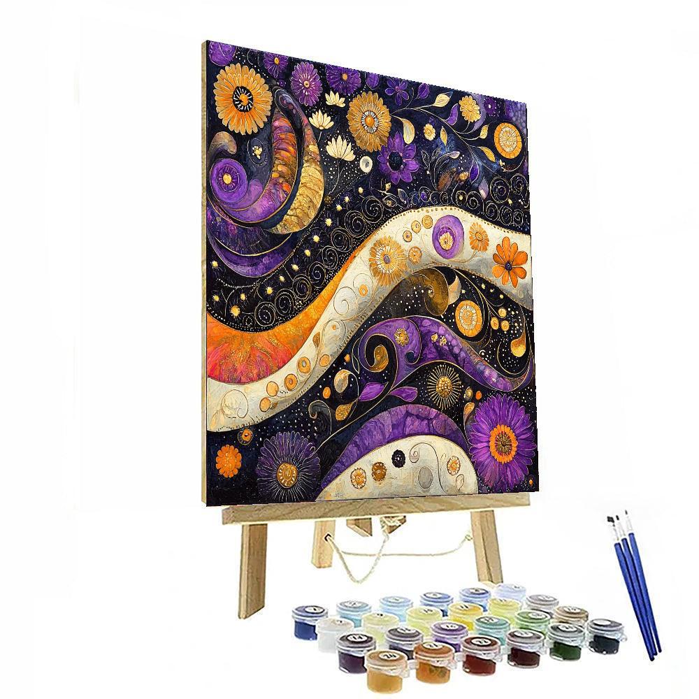 Gustav Klimt Inspired Ornate Whimsy  Paint By Numbers Art