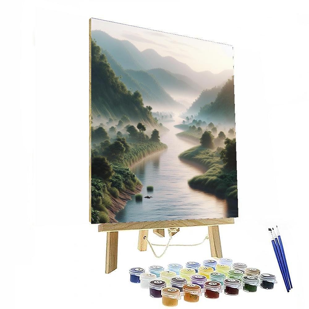Misty River Journey Painting Number Kit