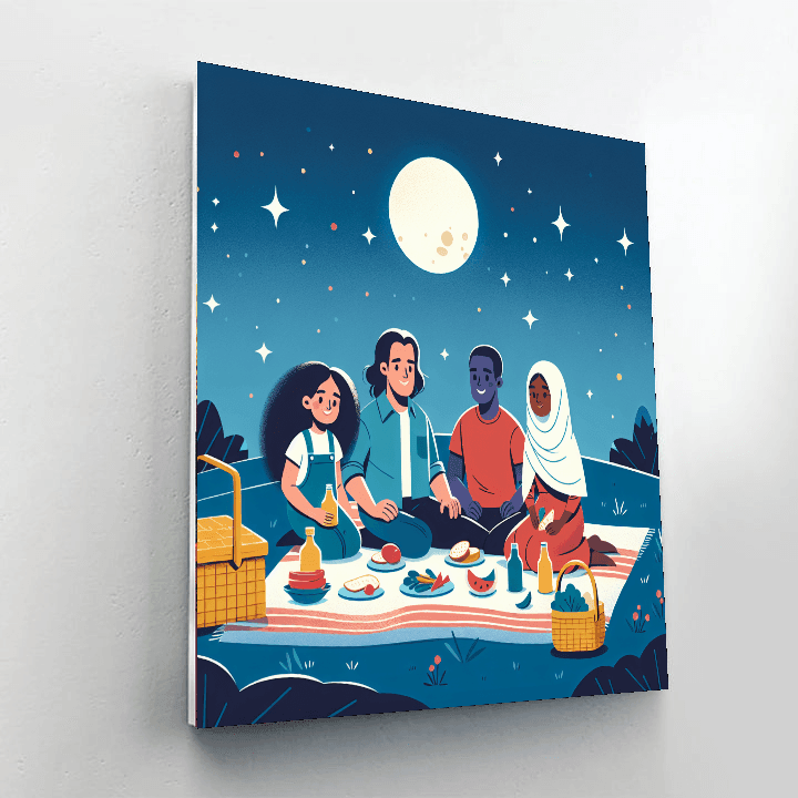 Dreamy Moonlit Picnic Paint By Color