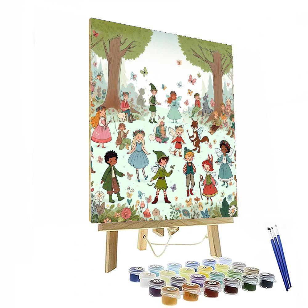 Cheerful Adventure In The Enchanted Forest Painting By Numbers Kit
